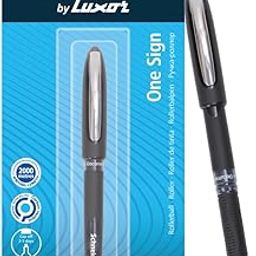 Luxor Schneider One Sign Roller Ball Pen - Black | 1.0 mm | 2000 mtrs writing length | Waterproof Ink | Consistent ink flow | Ideal for Professionals-Office essential-image-62