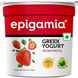 Epigamia Strawberry Greek Yogurt, 85g | Real Fruits, Zero preservatives | Low Fat, high Protein-image-93