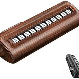 Wooden Finish Temporary Car Dashboard Number Display Card with Glass Breaker Mobile Number Display for Car, Temporary Car Parking Mobile Number Display, Card Phone Number Card Plate-2