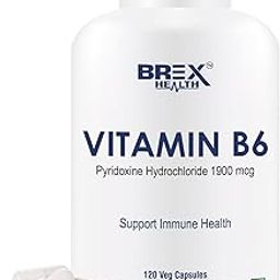 Brexhealth Vitamin B6 (Pyridoxine Hydrochloride) | Supports Immune Health - 120 Veg Capsules-31