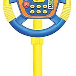 JAZZY PEARLS® Steering Wheel Toy Backseat Learning Rotating for Gifts Kids 3+ Toddlers Stand Yellow Blue Collectible Fighter Jet for Car/Truck Showcases|1x Steering Wheel Toy (As You Choose)-image-71