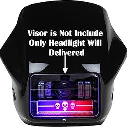 Miwings Skull Style LED Projector Hi/Low Beam Headlight with Police Flashing Light for Hero Splendor Plus, Splendor Pro, Splendor (1Pcs)-18