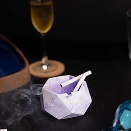 Hextray 2.0 Orchid marble - Geometric Pattern Hexagonal Ashtray (White & Purple)-image-89