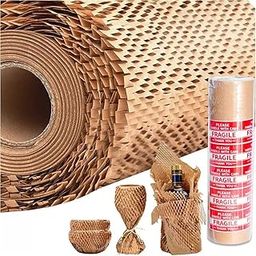 VVLIAM Honeycomb Wrapping Paper 15 x 12 Inch with Fragile Stickers Tableware Packaging Supplies Instead of Bubble Wrap for Shipping Wrapping Paper Honeycomb Paper Organic-image-16
