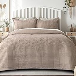 Ross Home & Living Premium Ultra Soft Cotton Iconic Bed Cover Bedding Set King Size with Two Pillow Covers Double Bed Spread Size - 228 cm x 254 cm Pillow Cover : 46 cm x 69 cm x 5 cm-Desert Sand-image-17