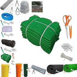 TAVASYA 90% UV Protection Garden_Balcony_Terrace Shade Net_10 X 20 Feet_Green_with 1 Scissor_100 Tags_100 Clamps TVSY184-18