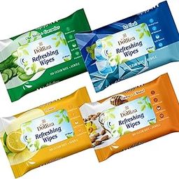 DOLLIZA Refreshing Wet Wipes With 4 Different Fragrance, Facial Wet Wipes For Face And Travel Use For Girls And Boys Pack Of 4-45