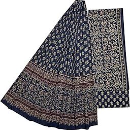 Women's Dress Material Cotton Suit Unstitched Salwar Dupatta Hand Block Jaipuri Printed Free Size 2A-image-37