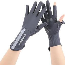 Gopendra Hand Gloves for Bike Riding for Women Sun Protection & Anti-Skid, Breathable, Open Finger Touch Screen, Driving, Cycling, Summer Cooling (Grey, Hand Gloves)-image-45