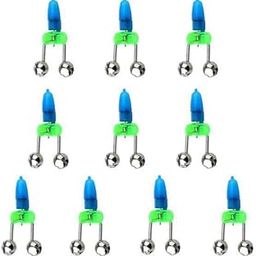 ATORSE 5x10 Pieces LED Twin Bells Night Fishing Rod LED Light Clip Bite Lure Alarm Blue|Bite Alarms-image-21
