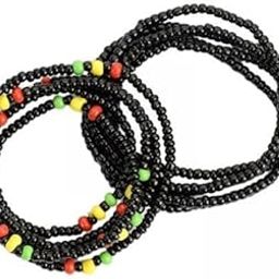 6x2Pcs Waist Bead Chains Bohemian Belly Bead Body Chain for Summer Party Women Black-image-3