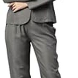 Women Solid Grey Ruffled Sleeve Coat and Trousers Co-ord Set-image-60