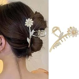 ADORNISH 1 pc Hair Claw Clips for Women Large Flower Claw Clip for Hair Stylish Rhinestone Updo Hair Clip French Metal Hair Jaw Clips Strong Hold Hair Clamps (designe B)-image-56