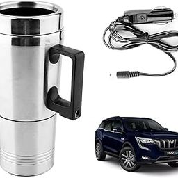 Oshotto 12V Stainless Steel Car Heating Mug Travel Friendly Electric Coffee Kettle Compatible with Mahindra Xuv-700 (300ml)-image-40