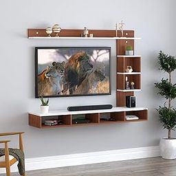 Anikaa Kelly Engineered Wood Wall Mount TV Unit/TV Stand/TV Cabinet/TV Entertainment Unit/Set Top Box Stand (Walnut White) (Ideal for 43 Inch)(D.I.Y)-image-77