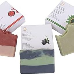 The Bath Essence Combo Soaps For Oily & Acne Prone Skin | Handmade, 100% Natural Bathing Soap For Men & Women | Combo Includes Red Sandalwood, Charcoal Green Clay, & Neem Soaps | 200g (Pack of 2)-11