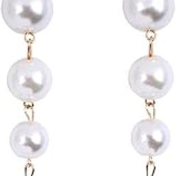 rvm jewels Fashion Stylish Dangling Long Gold Plated Drop White Pearl Earrings Party And Western/Wear for Women and Girls Gold-picture-30