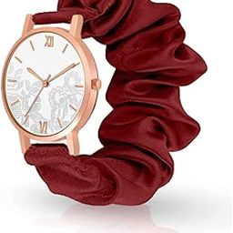 Scrunchies Watch Classic & Unique Strap Cloth Soft Pattern Solid Fabric Wristband Watch for Women & Girls-image-41