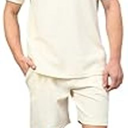 Men Off White Solid Short-image-41