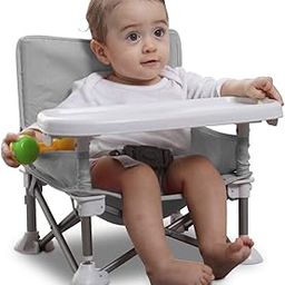 Mugath Seat Booster High Chair, Portable Space Saving Booster Chair,Portable High Chair Folding Feeding Booster Safety Belt/Food Tray/Travel Bag, Aluminum Alloy Children Dining Chair(Grey)-image-78