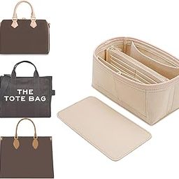 Purse Organizer & Base Shaper fit Speedy 25 & Neverfull PM , Felt Bag Organizer Insert for Handbags with Metal Zipper [Bag in Bag] (Medium, Beige) (KS6)-image-16