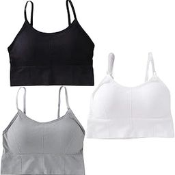 Women's Cotton Blend Adjustable Strap Full Coverage Lightly Padded Soft Sports Bra Combo of 3-picture-8