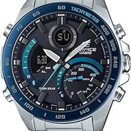 Edifice ECB-900DB-1BDR Bluetooth Analog-Digital Black Dial Men Watch Silver Metal Strap (EX500)-image-7