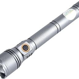 MZ M295 Rechargeable LED Metal Torch, Zoomable Super Bright 150W Flashlight with 8000mAh Battery - Heavy Duty, Long-Lasting, Waterproof USB Rechargeable (Silver)-32