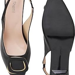 Women's Stylish Slingback Heels | Pointed Toe Party & Wedding Sandals | Comfortable Mid Heel with Rhinestone Bow Embellishment | Elegant Formal Footwear for Girls & Women(366)-image-2