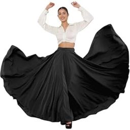 Women's American Crepe Blooming Flared Long for Traditional Stitched A-line Flare Skirt for Girls with 12 Meter Flare 40inch Height-image-40