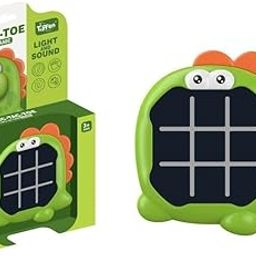 Tic Tac Toe Game, Animal-Themed 2-in-1 Handheld Puzzle Game Console, Travel Game for Learning and Memory Development, Board Games for Kids and Adults (Dinosaur)-image-12