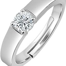 Men Adjustable Ring Platinum Plated AAAAA Cubic Zirconia Valentines Gifts Allergy-Free Ring for Men Boys-image-25