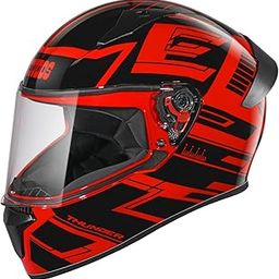 Studds Thunder Full Face Helmet D3 with Clear Visor (Red N9, L)-image-24
