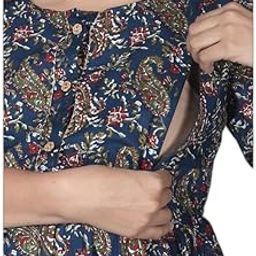 Womens Printed Pure Coton Maternity Gowm|Style -878 Maternity Dresses-image-22