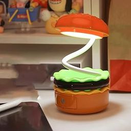 Crackles able Lamp - Burger Design Desk Light for Kids & Adults, Rechargeable Desk Lamp with Sharpener, Study Desk Light for Study Room/Home/Office-17
