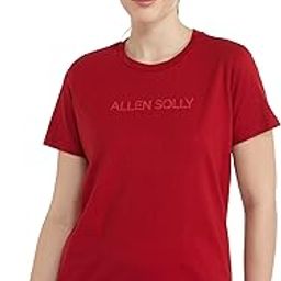Women's 100% Cotton Solid Crew Neck T-Shirt with Brand Logo-image-1