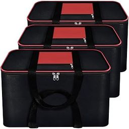 Asthi Bag Large Waterproof Thermal Storage Box for Restaurants, Catering, Grocery, and Travel Heavy-Duty Zipper, Reinforced Handles, Collapsible & Reusable (Pack of 3)-16