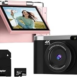 4K Digital Camera for Photography with Auto Focus, 48MP Vlogging Camera for YouTube, 64GB SD Card, 2.8" Flip Screen, Compact for Travel with 8X Zoom,-picture-11