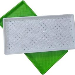 Microgreen Growing Tray Set – 2 Trays with Drainage Holes and 2 Without, BPA-Free, Reusable, Ideal for Seed Starting and Wheatgrass Cultivation [ 2Sets of 4pcs.]-picture-3