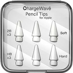 ChargeWave [6 Pack] Pencil Tips for Apple Pencil 2nd/1st Gen/Pencil Pro/Pencil USB-C, Replacement Nibs with High Precision, Pressure Sensitivity, No Lag, Silent, Smooth, No Scratches & Wear Resistant-11