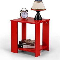 CraftOnline Wooden Handcrafted Folding Side Stool for Living Rooms and Office | Small Side Table for lamp, Books, Flower Pot or vase, showpieces (Red)-25