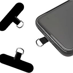Black White Transparent Pack of 2 Phone Tether Tab pad Universal Lanyard Patch Without Adhesive Anti-Lost Attachment Hanging Metal Ring for Smartphone Mobile Wrist Strap-8