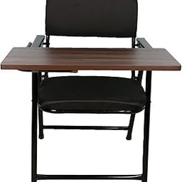 Metal Ergonomic Design Sturdiness Folding Study Chair with Cushion and Writing Pad (Black)-picture-15