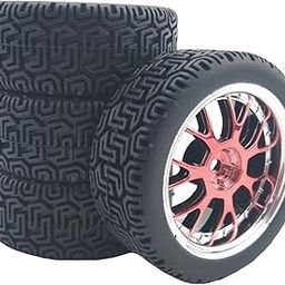 4 Pieces 1/10 1/14 1/18 1/16 Rc Wheels Tires for Wl Toys 144001 Hsp Trucks Red-picture-29