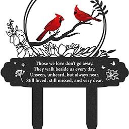 Rngmsi Cardinal Grave Decorations for Cemetery - Metal Memorial Stakes Grave Decorations for Loss of Mother Father Cardinal Decor Grave Markers for Cemetery Humans Grave Plaques Outdoor Yard Garden-image-24