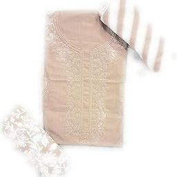 Handcrafted Cotton Salwar Suit, Light Brown with White Embroidery, Traditional Indian Dress-image-20