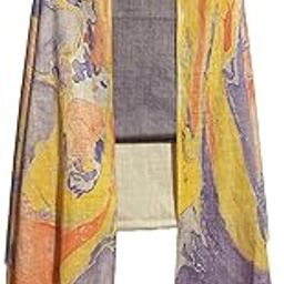 HAIDER ALI Handloom Cotton Silk Unstitched Suit Set for Women with Marble Print Dupatta | Salwar Suit Dress Material for Women & Girls_04-image-85