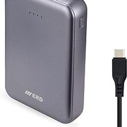 ERD PB 160 Lithium-Polymer, 2 USB Output, 25W Power Bank, 10000mAh Type-C and Micro USB-A Input Ports, 4 LED Indications, Compatible with Smartphones, Neckbands with Data Cable, Metallic Grey-image-54