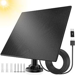 Lybuorze Solar Panel for Security Camera, Extra Long 13ft Charging Cable, Solar Panel Charger with Micro USB and USB-C Port, High Efficiency Solar Energy, 360° Adjustable Bracket-8
