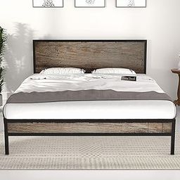 Honey Touch® Queen Size Bed Frame | Noise-Free | No Assembly Required | Modern Minimalist Design | (Stone Grain, Queen)-image-38